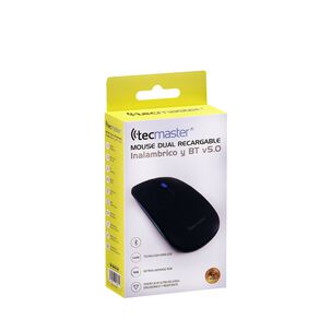Mouse Inalámbrico Recargable Dual Bluetooth Negro Tecmaster